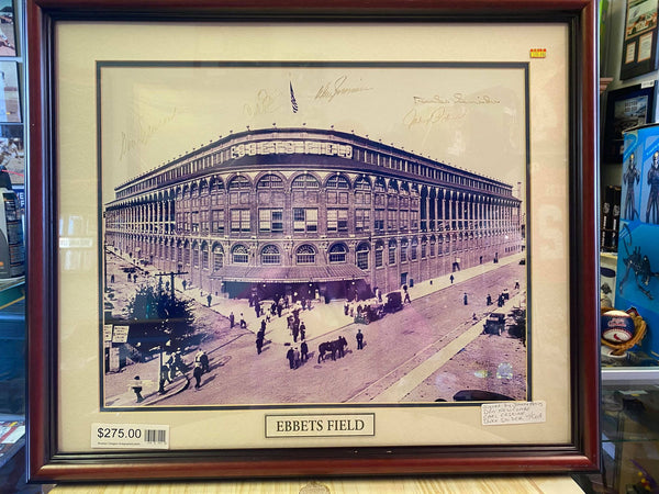 Autographed framed photo of Ebbets Field with COA