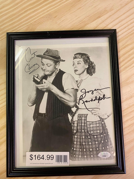 Vintage autographed framed photo of Art Carney & Joyce Randolph with COA