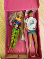 Vintage Barbie & Ken Dolls with Carry Case / Pre Owned.