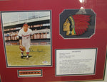 Warren Spahne framed autograph photo with stats, patch and COA